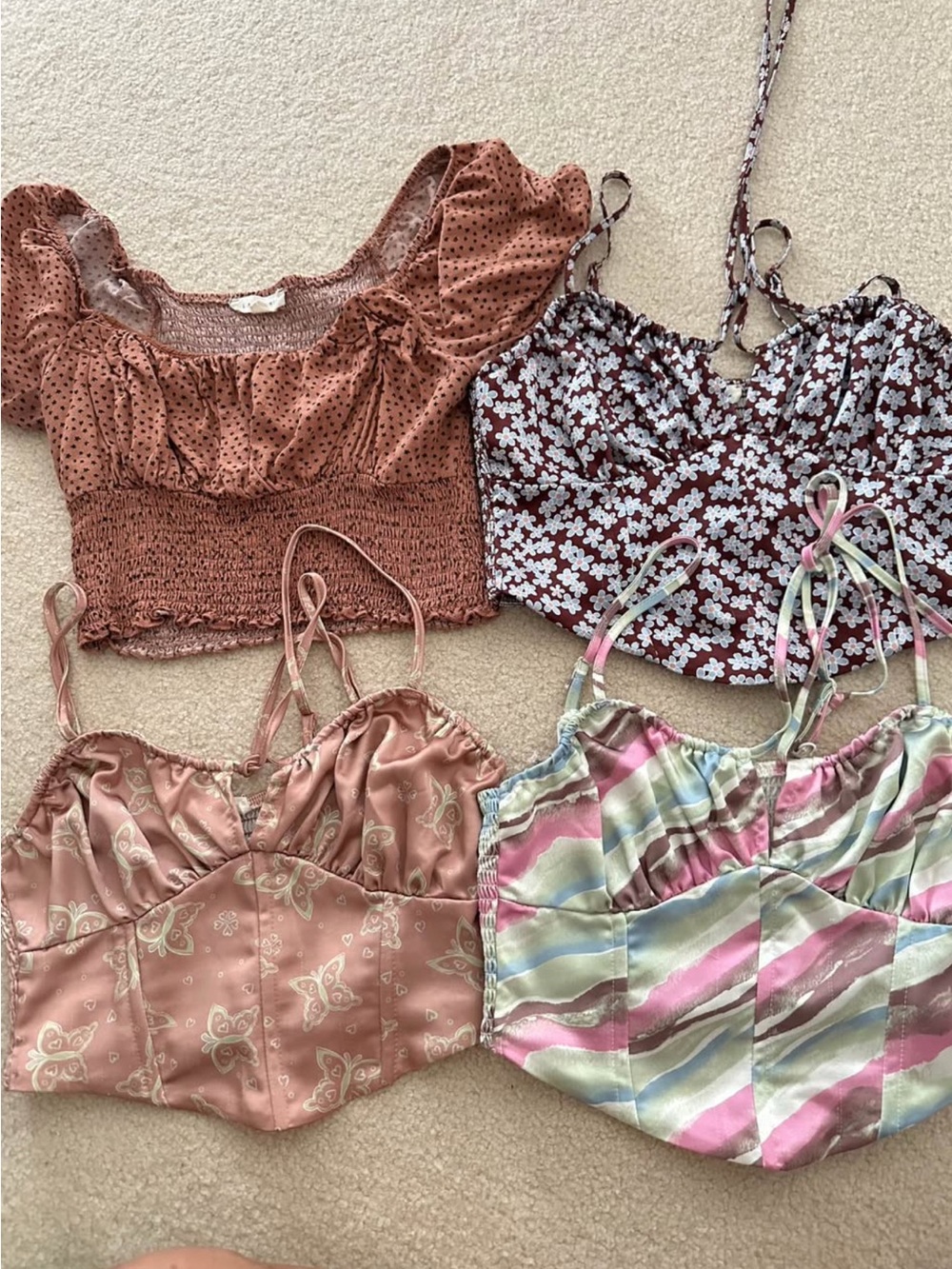 Girls PacSun Pink Rust & Floral Crop Top Bundle - 4/$30